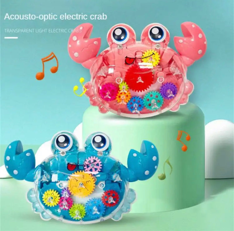 Cartoon Transparent Gear Crab Toy, Crash Resistance Crab Toy, Music Educational Interactive Toys for Kids Cartoon Transparent Gear Crab Toy, Crash Resistance Crab Toy, Music Educational Interactive Toys for Kids